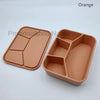 Silicone Lunch Box with 4 Compartments – Leakproof Adult & Children's Lunch Box, Interlayer Food Container for Meals