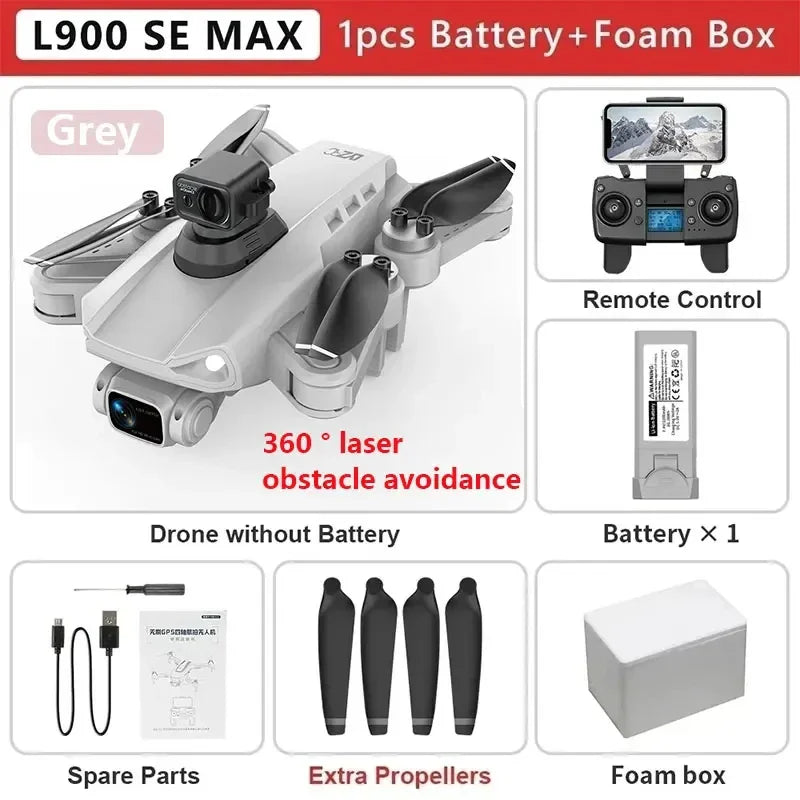 L900 Pro SE Max GPS Drone – 4K Dual HD Camera 5G WiFi FPV Quadcopter with Obstacle Avoidance