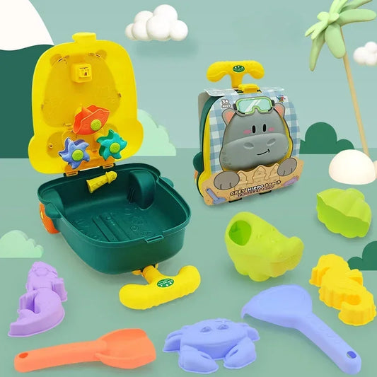 Summer Beach Sand Play Toy Kit with Bucket and Tools for Kids