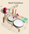 Wooden Xylophone Drum Set for Toddlers – Montessori Baby Musical Instruments, Drum Set Percussion Toys, Ideal for Early Learning and Development.