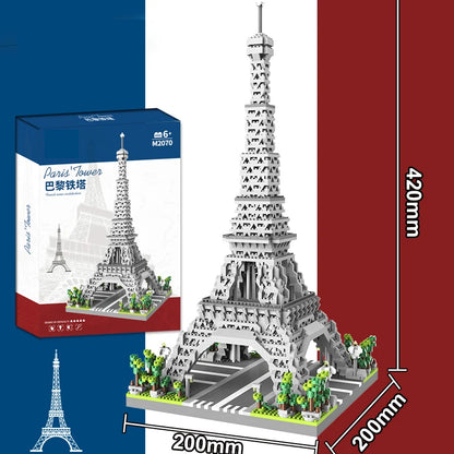 Paris Tower Street View Mini Diamond Building Blocks – Small Particle Assembly Decoration Toy