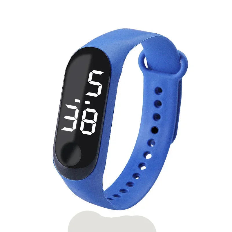 Fashion Kids Sports Waterproof LED Digital Watch Two-Tone Silicone Strap for Teen Boys and Girls