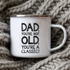 Dad Nutritional Facts Enamel Coffee Mug – Best Dad Ever Gift from Kids – Father's Day Gift for Papa, Daddy, Stepdad