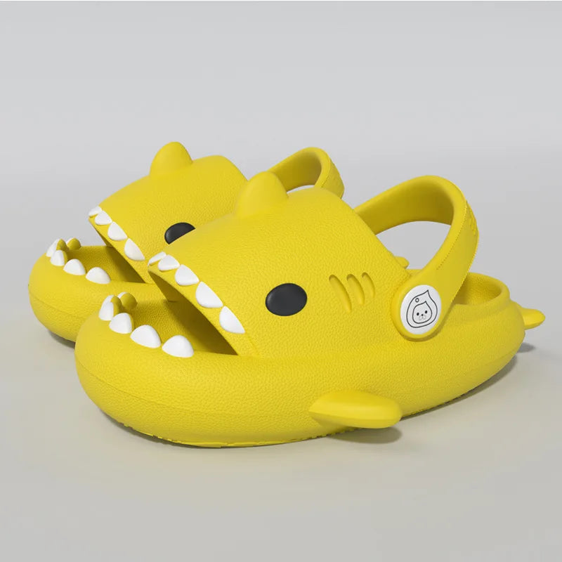 Children’s Kids’ Slippers – Cartoon Shark Summer Shoes for Boys & Girls, EVA Thick Soft Sole Non-Slip, Adjustable Buckle Garden Shoes
