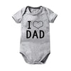 Pure Cotton “I Love Mom” & “I Love Dad” Newborn Rompers - Matching Baby Bodysuits for Twins, Summer Clothes for 0-24 Months