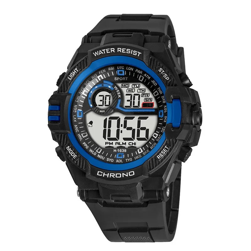 Waterproof Sports Luxury Electronic Watch for Men LED Alarm Military Digital Wristwatch for Boys, Students, and Teens