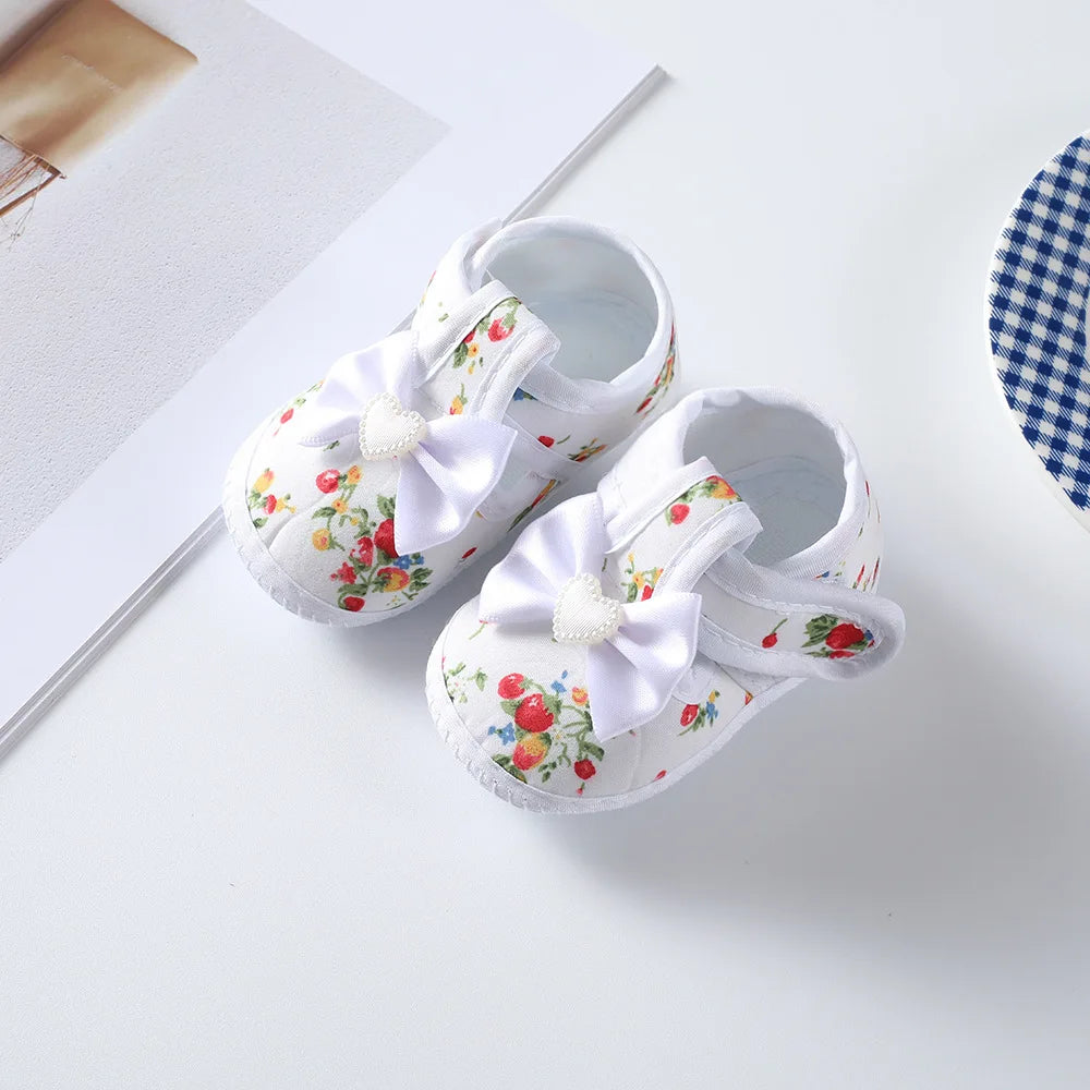 Baby Girl Shoes – Lace Floral First Walkers, Princess Newborn Infant Toddler Flats, Soft Prewalkers for Boys