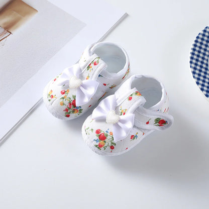 Baby Girl Shoes – Lace Floral First Walkers, Princess Newborn Infant Toddler Flats, Soft Prewalkers for Boys