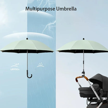 Baby Stroller Solid Color Sunade Umbrella Sunshade Bendable Arm Clip-On Handle Trolley Sunshade Accessory for Outdoors