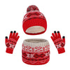 IYEAL Winter Children’s Warm Knitted Hat, Scarf & Gloves Set – Soft Velvet Lined Kids Winter Knitted Accessories for Boys & Girls