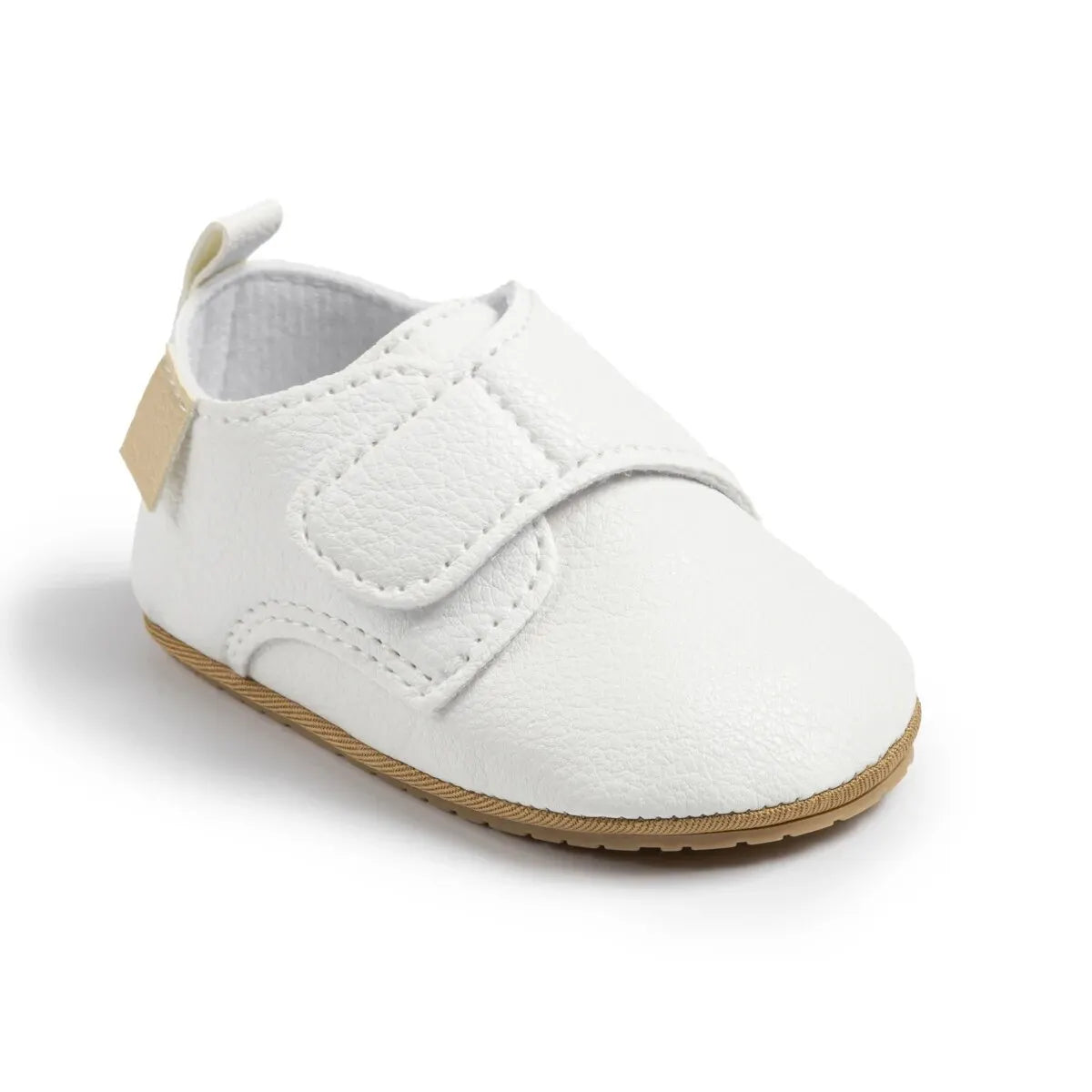 Meckior Baby Boys Girls Shoes Rubber Sole Anti-Slip Classic PU Leather Toddler First Walking Flat Lazy Infants Crib Shoes