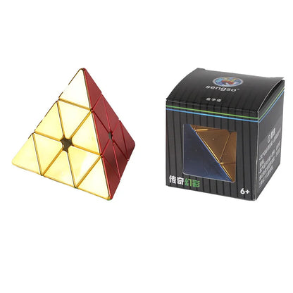 Shengshou Metal Magnetic 3x3 Magic Speed Cube, Stickerless, Professional Fidget Toy, Sengso Legend Electroplate Cubo Magico Puzzle