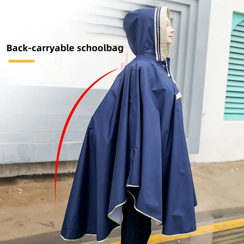 Waterproof Rain Poncho for Primary School Students with Bag Cover