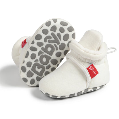 Winter Baby Boy Girl Socks Booties Fluff Soft Elastic Cord First Walkers Anti-slip Indoor Warm Newborn Baby Shoes Moccasin