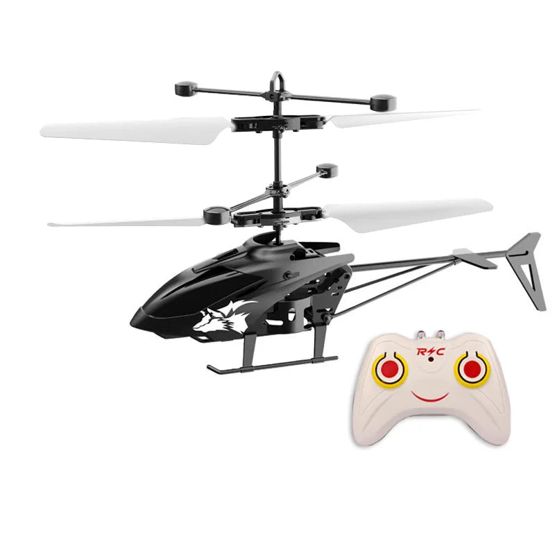 Mini Remote Control Airplane Helicopter – Gesture Sensing with Flashing Lights for Kids