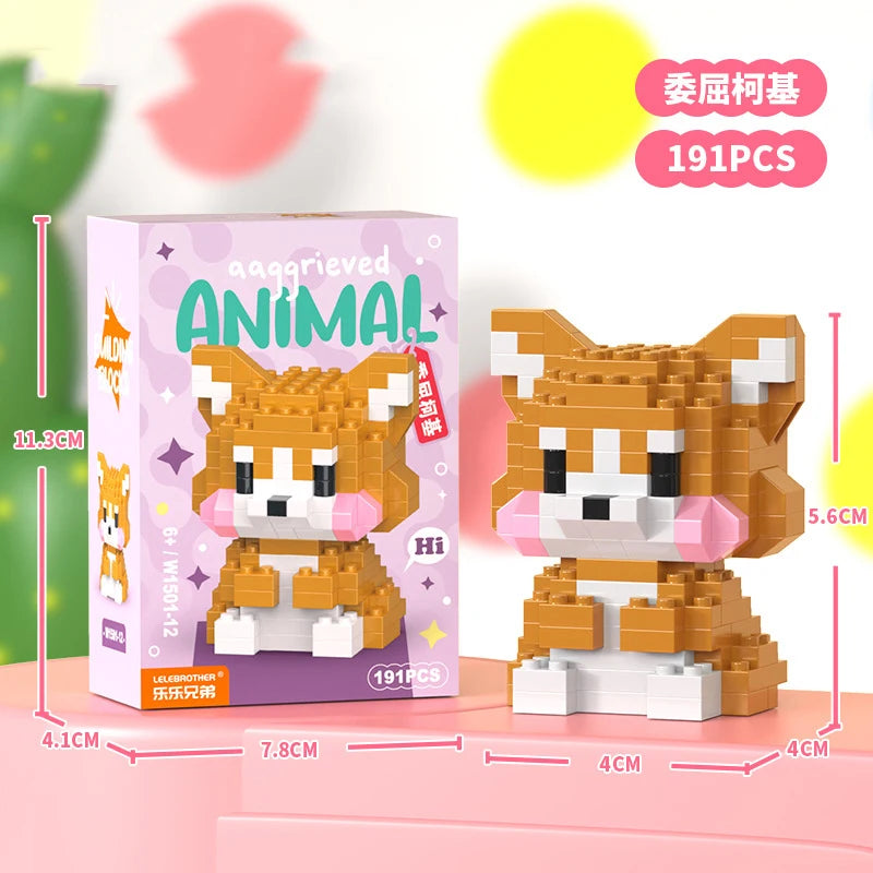 Adults Animals Micro Particle Building Blocks – Dog and Cat Mini Bricks Toy for Kids Ages 6 to 12