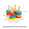 Educational Rainbow Tower Four Column Shape Twist Baby Toy