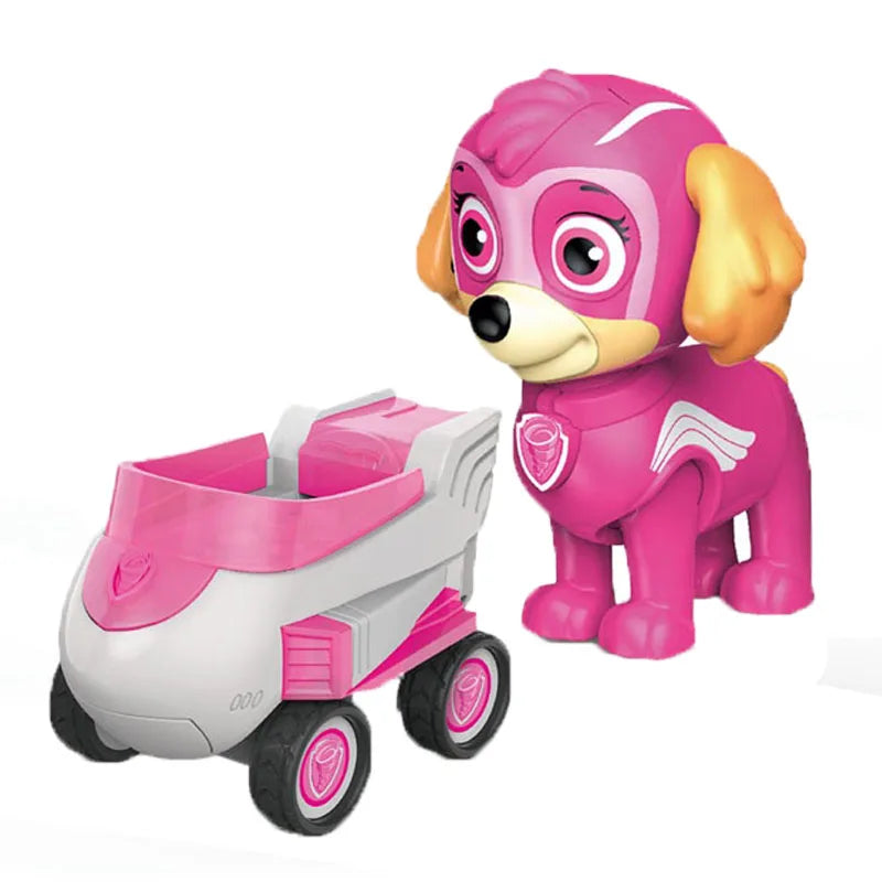 Paw Patrol Vehicle Playset – Chase, Skye, Marshall Pull Back Cars with Ryder Figure Building Blocks Toy