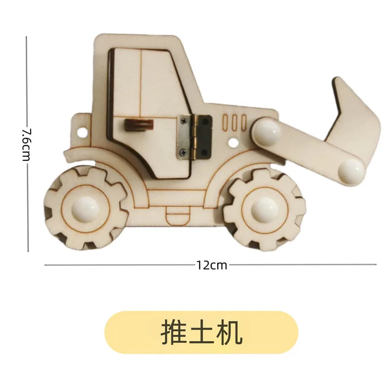 DIY Montessori Busy Board – Wooden Accessories with Hand-Pulled Wheel, Gear, Drum, Car, and Castle, Early Educational Toy for Children Gift