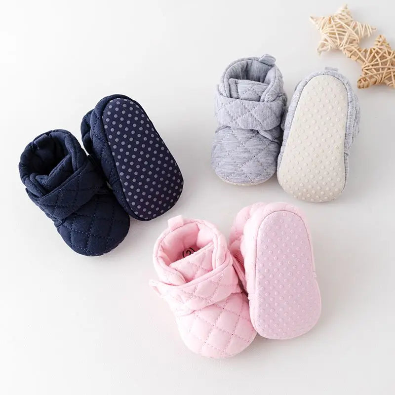 Baby Winter Soft Cotton Indoor Newborn Toddler Prewalking Sneaker for 0-9-18 Months Baby Girls and Boys