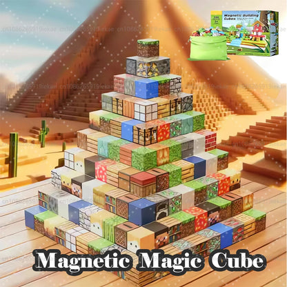Magnetic Building Blocks – Mine World Cube Magnet Set for Kids Age 3+, DIY STEM Model, Best Montessori Sensory Toy for Children