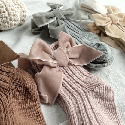 Winter Baby Socks Boy Girl Newborn Autumn Big Bow Cotton Mid-Tube Warm Socks Toddler Infant Accessories