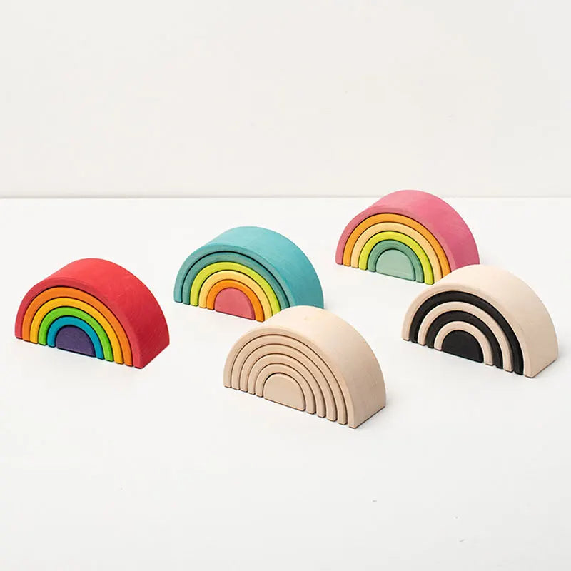 Montessori Mini Rainbow Building Blocks Stacking Sensory Toy