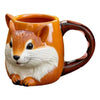3D Fox & Squirrel Resin Coffee Mug - Cute Animal-Themed Tea Cup, Handmade Gift for Women & Kids, 10 x 8 cm (3.94 x 3.15 in)