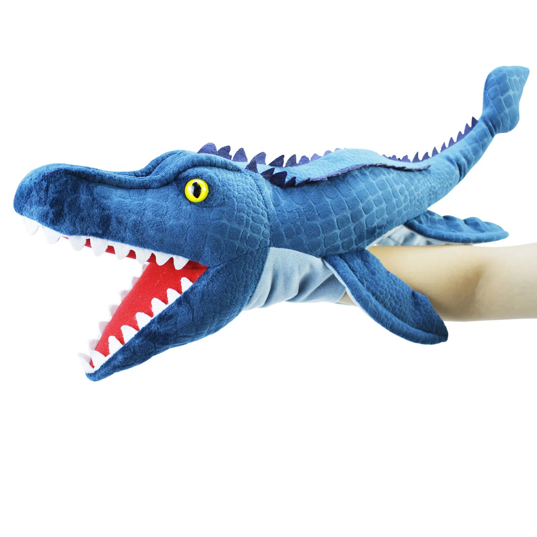 11 Style Dinosaur Plush Hand Puppets, Triceratops Tyrannosaurus Dilophosaurus Gloves