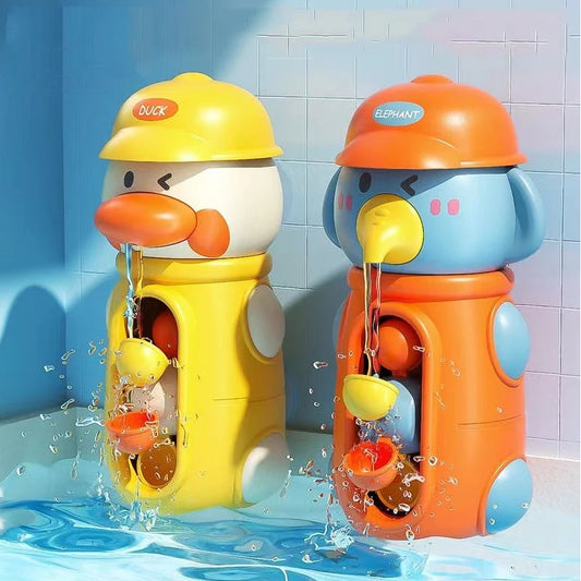 Cute Duck and Elephant Baby Bath Toy – Water Spinner with Suction Cup