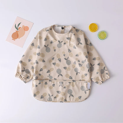 Baby Toddler Long Sleeve Waterproof Art Smock Feeding Bib with Pocket – Scarf Apron, Burp Cloth & Bandana Bib for Boys and Girls - Kidzy Market