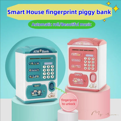 Banknote Fingerprint Deposit Box Electronic ATM Coin Safe Large Capacity Children's Password Lock Birthday Gift