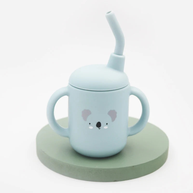 New Cartoon 120ML Baby Silicone Sippy Cup - BPA-Free, Portable Snack Storage Container, Leakproof Trainer Feeding Cup