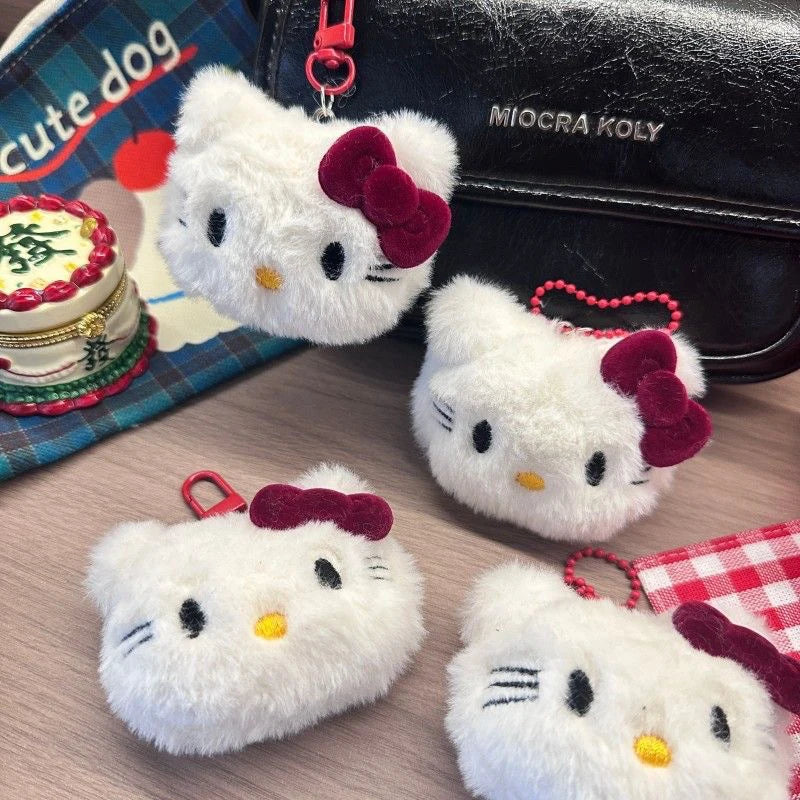 Sanrio Hello Kitty Plush Keychain, Kawaii Backpack Pendant Soft Doll for Girls