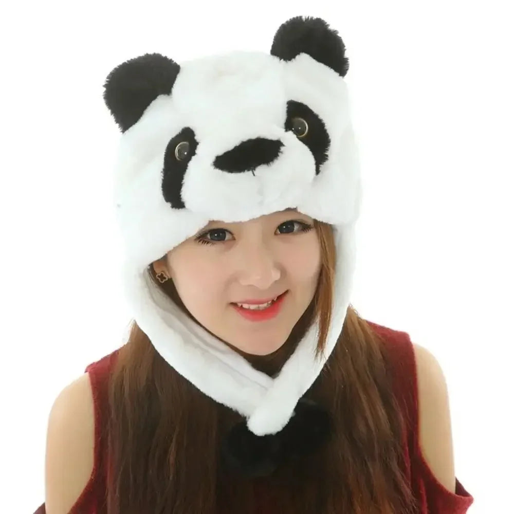 Plush Animal Hat with Moving Ears — 60 cm (23.6 in) Hand-Activated Earflap Beanie & Neck Warmer – view 8