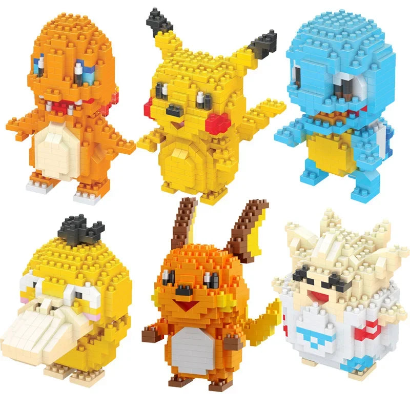 DIY Pokemon Mini Building Blocks – Pikachu, Charizard, Eevee, Mewtwo Anime Model Toys