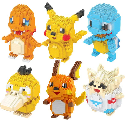 DIY Pokemon Mini Building Blocks – Pikachu, Charizard, Eevee, Mewtwo Anime Model Toys