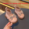 Winter Infant Girl Sock Boots Chunky Bow Knitted Casual Toddler Girl Patent Leather Shoes