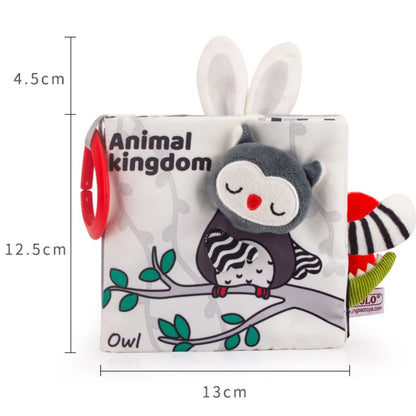 Infant Baby Cloth Book – Black and White Tail Book for Tactile Stimulation, Tear-Resistant for Ages 0–36 Months