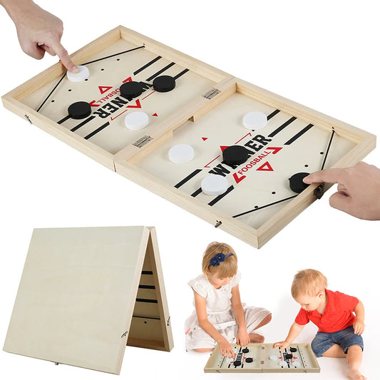 Foldable Foosball Winner Games Table - Hockey Catapult Chess - Parent-Child Fast Sling Puck Board - Party Toy for Children & Adults