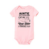 "Auntie, You Gotta Come Get Me" Baby Romper – Funny Letter Print Newborn Bodysuit – Summer Short-Sleeve Infant Clothes (0-1Y)
