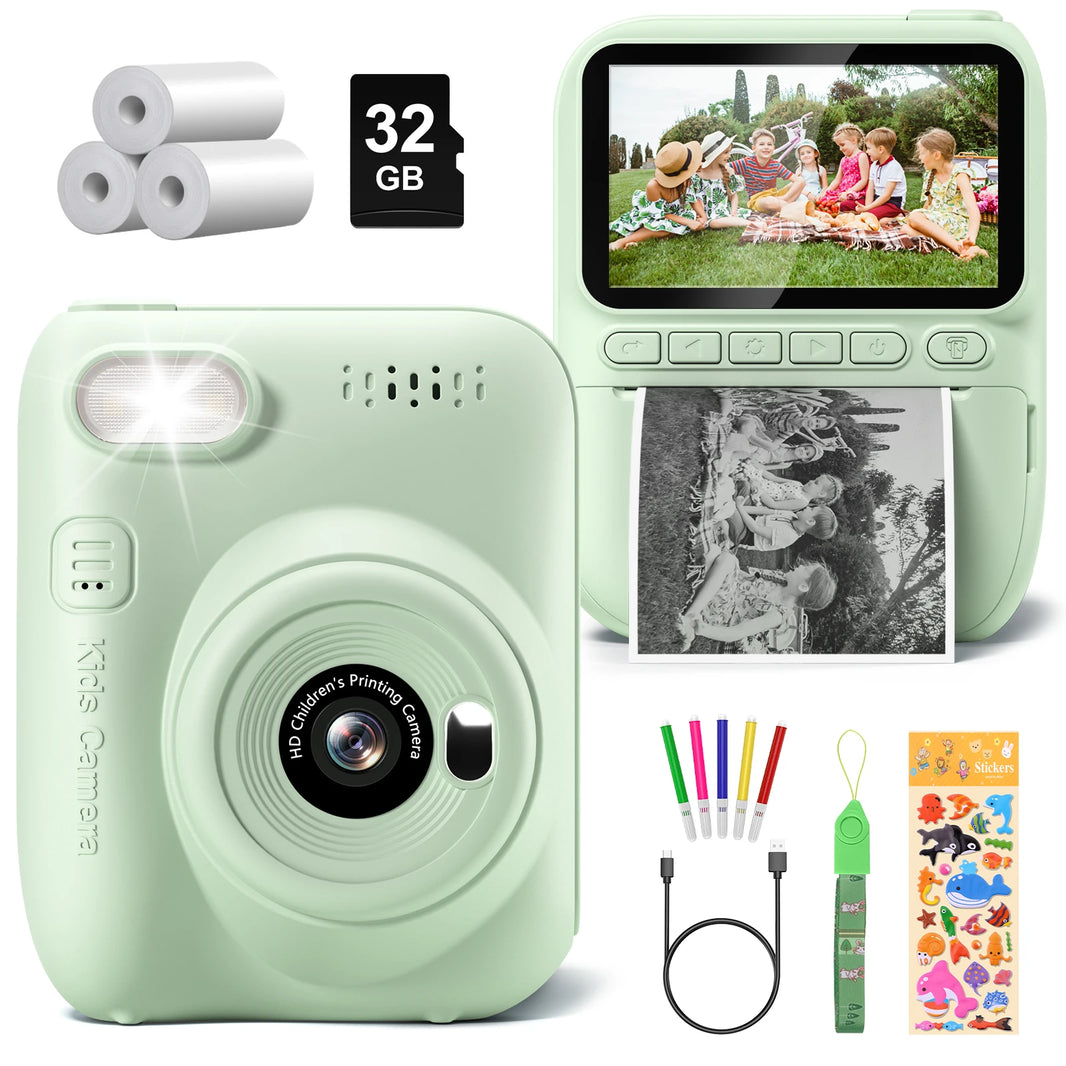Gofunly Kids Instant Print Camera with 3.0-Inch Screen, 1080P Mini Digital Video Recorder for Ages 6-12