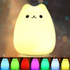 Cat Night Light for Kids Cute Silicone Squishy Touch Lamp Nursery Portable Gift for Children