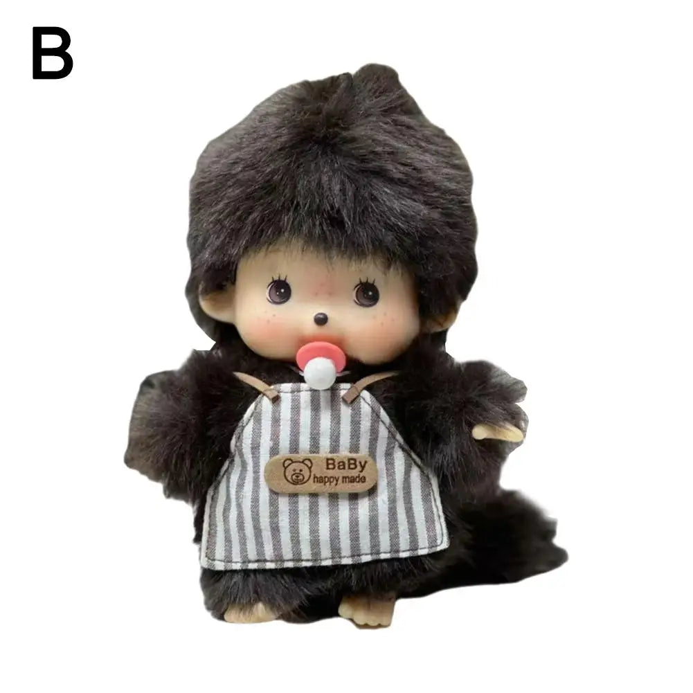 15cm Kawaii Mochi Monkey Plush Doll, PP Cotton Hand Puppet Bag Pendant Charm Toy