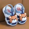 New Summer Beach Sandals – Cute Cartoon Bear Shoes for Boys & Girls, Anti-Slip Soft-Soled Toddler Footwear in Korean Style