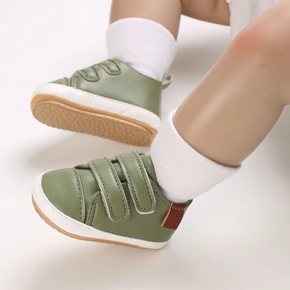 New Baby Shoes Retro Leather Boy Girl Multicolor Toddler Rubber Sole Anti-Slip First Walkers Infant Moccasins