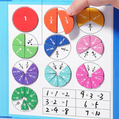 Magnetic Fraction Puzzles for Math Mastery – Montessori Arithmetic Teaching Aid, Cognitive Educational Toy for Fun Learning