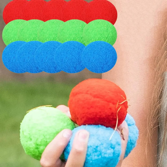 15-Piece Reusable Sponge Water Balls Set Colorful Splash Toys for Kids and Adults