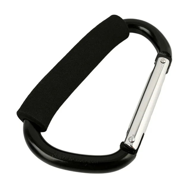 Large Aluminum Carabiner Stroller Hooks Organizer D-Ring Spring Snap Keychain Clip for Hanging Purses and Shopping Bags