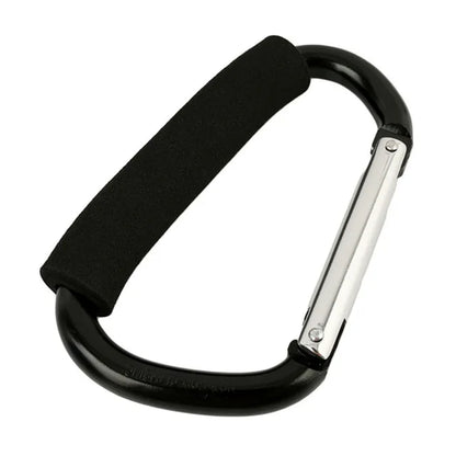 Large Aluminum Carabiner Stroller Hooks Organizer D-Ring Spring Snap Keychain Clip for Hanging Purses and Shopping Bags